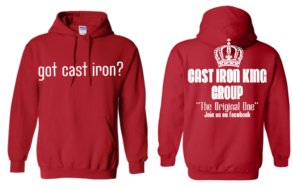 Double-sided, Hooded Sweatshirt "got cast iron?"/ "Cast Iron King Group"