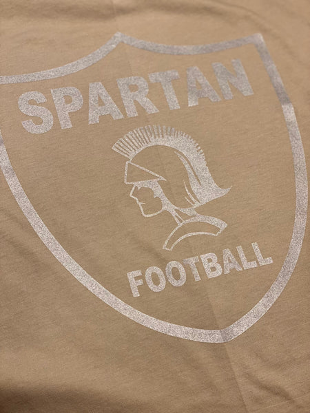 Metallic Spartan Football Tshirt Sand