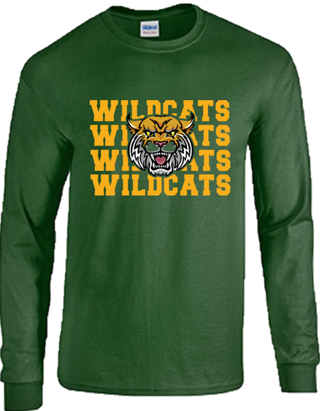 Green Long Sleeve - "Wildcats Wildcats Wildcats"