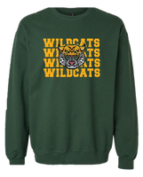 Green Crewneck Sweatshirt "Wildcats Wildcats Wildcats"