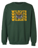 Green Crewneck Sweatshirt "Wildcats Wildcats Wildcats"