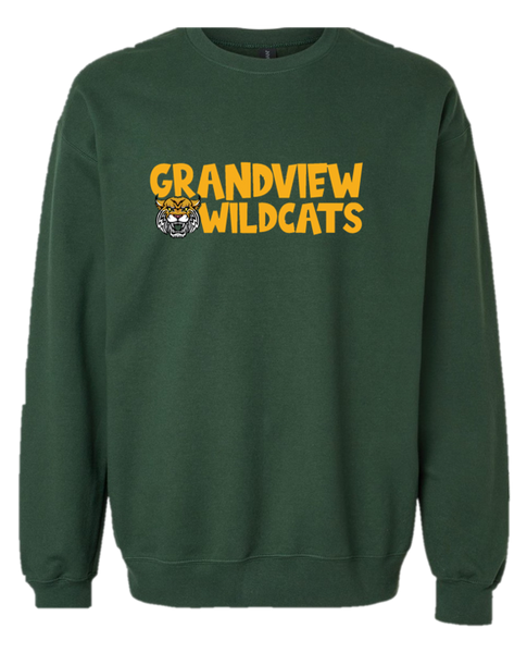 Green Crewneck Sweatshirt "Grandview Wildcats"