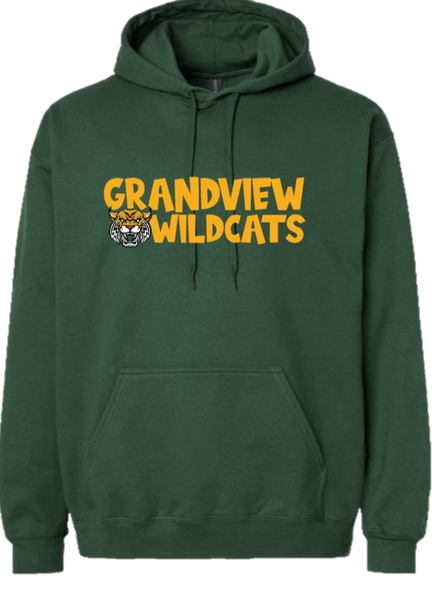 Green Hoodie Sweatshirt "Grandview Wildcats"