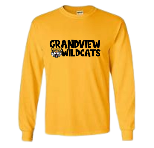 Gold Long Sleeve Sweatshirt - "Grandview Wildcats"