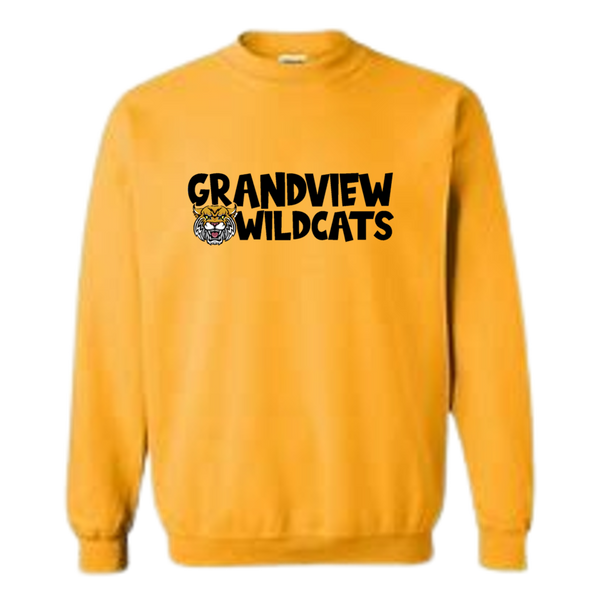 Gold Crewneck Sweatshirt - "Grandview Wildcats"