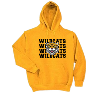 Gold Hoodie Sweatshirt - "Wildcats Wildcats Wildcats"