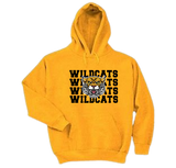 Gold Hoodie Sweatshirt - "Wildcats Wildcats Wildcats"