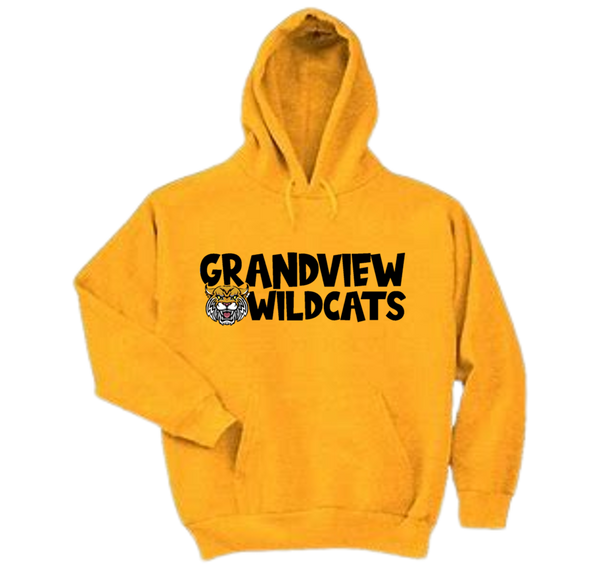 Gold Hoodie Sweatshirt - "Grandview Wildcats"