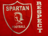 Spartan Football Metallic Silver Tshirt Red