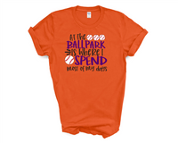 "At the Ballpark" Orange Cotton Tshirt